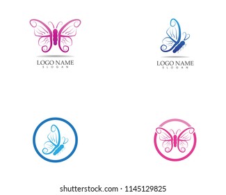 Butterfly icon logo vector illustration