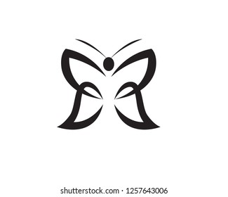 Butterfly icon Logo Vector illustration
