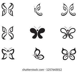 Butterfly icon Logo Vector illustration
