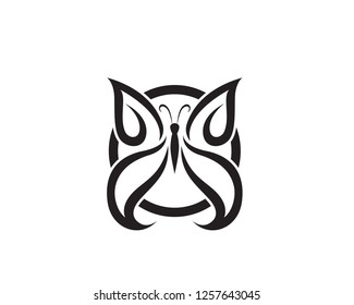 Butterfly icon Logo Vector illustration
