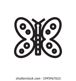 butterfly icon or logo vector illustration of isolated sign symbol, vector illustration with high quality black outline.