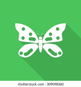 butterfly icon with long shadow.