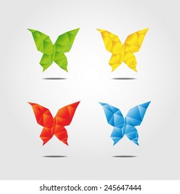 Butterfly icon made by  triangles polygon