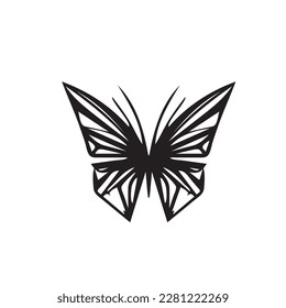 Butterfly Icon, Moth Symbol Set, Flying Insect Silhouette, Butterflies Wings Pictogram, Butterfly Vector Illustration On White Background