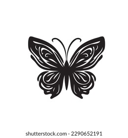 Butterfly Icon, Moth Symbol Set, Flying Insect Silhouette, Butterflies Wings Pictogram, Butterfly Vector Illustration On White Background