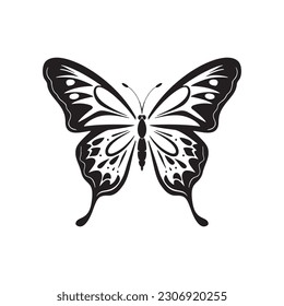 Butterfly Icon, Moth Symbol Set, Flying Insect Silhouette, Butterflies Wings Pictogram, Butterfly Vector Illustration On White Background