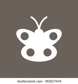 Butterfly Icon on Dark Gray Color. Eps-10.
