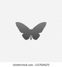 butterfly icon. On grid background