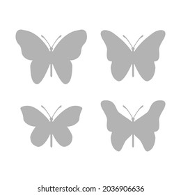 butterfly icon on a white background, vector illustration