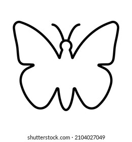 butterfly icon on white background, vector illustration.