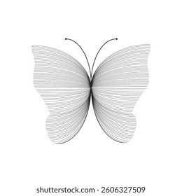 Butterfly icon on white background