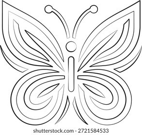 Icono de la mariposa en el fondo blanco. Ilustración vectorial