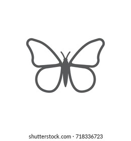 Butterfly icon on the white background