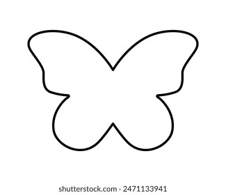 Butterfly icon in outline style. Chameleon or monarch pictogram. Flying insect silhouette isolated on white background. Editable stroke. Vector graphic illustration.