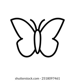 butterfly icon. Outline style design isolated on white background