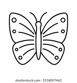 butterfly icon. Outline style design isolated on white background