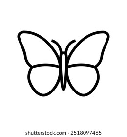 butterfly icon. Outline style design isolated on white background