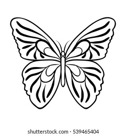 Butterfly icon in outline style isolated on white background. Insects symbol stock vector illustration.
