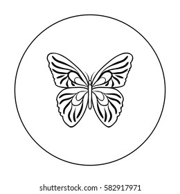 Butterfly icon in outline style isolated on white background. Insects symbol stock vector illustration.