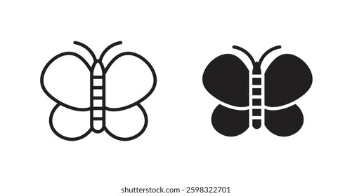 Butterfly icon outlined icon vector collection.