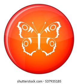 Butterfly icon in red circle isolated on white background vector illustration