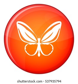 Butterfly icon in red circle isolated on white background vector illustration