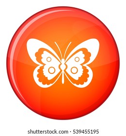 Butterfly icon in red circle isolated on white background vector illustration