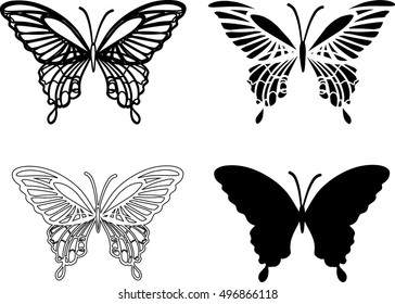 Butterfly icon set.