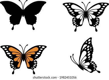 butterfly icon. set of butterfly. butterflies sign.