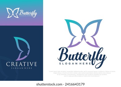 diseño del logotipo del conjunto de iconos de mariposa. Ilustración del vector