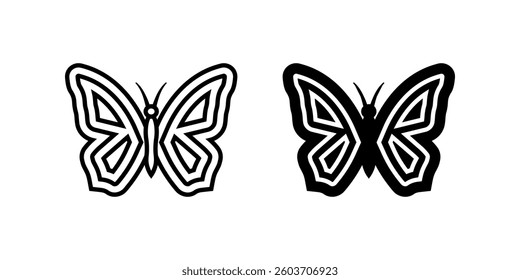 Butterfly icon set. for mobile concept and web design on white background