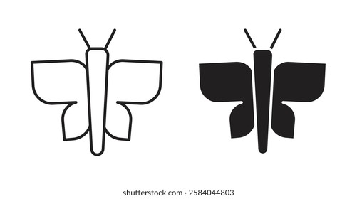 Butterfly icon set in thin line. vector illustrations for web