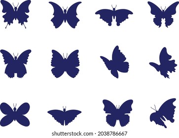 Butterfly icon set vector design 