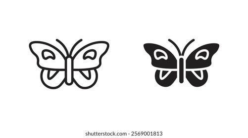 Butterfly icon set vector graphics designs