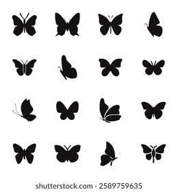 Butterfly icon set vector illustration