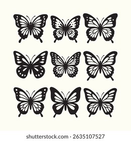 Butterfly Icon set Vector Illustration