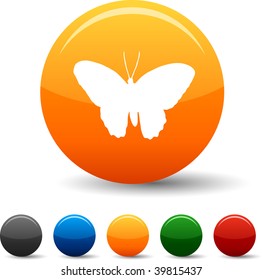 Juego de iconos de mariposa. Ilustración vectorial.
