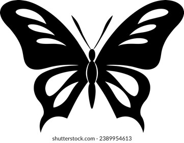 Butterfly icon, Butterfly silhouette on white background