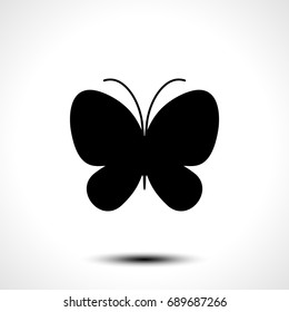 Butterfly icon, Butterfly silhouette on white background