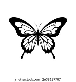 Butterfly icon silhouette icon vector flat design on white background