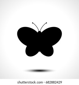 Butterfly icon, Butterfly silhouettes on white background