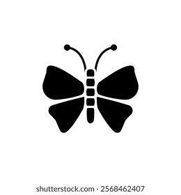 butterfly icon, simple flat style, illustration, logo sign symbol pictogram template, for ui or ux isolated on white for mobile app, editable	