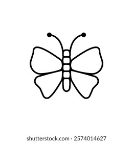 butterfly icon, simple flat style, illustration, logo sign symbol pictogram template, for ui or ux isolated on white for mobile app, editable	