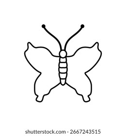 butterfly icon, simple flat style, illustration, logo sign symbol pictogram template, for ui or ux isolated on white for mobile app, editable