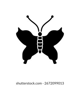 butterfly icon, simple flat style, illustration, logo sign symbol pictogram template, for ui or ux isolated on white for mobile app, editable