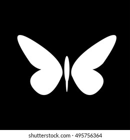 Butterfly icon. Simple logo of butterfly on white background. Flat illustration.