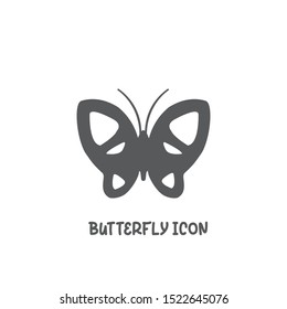 Butterfly icon simple silhouette flat style vector illustration on white background.