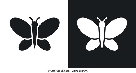 Butterfly icon in solid style