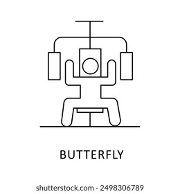 Butterfly Icon: Strength Training and Gym Equipment Symbol.