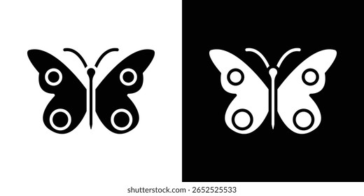 Butterfly icon symbol collection. Flat vector stock illustration.